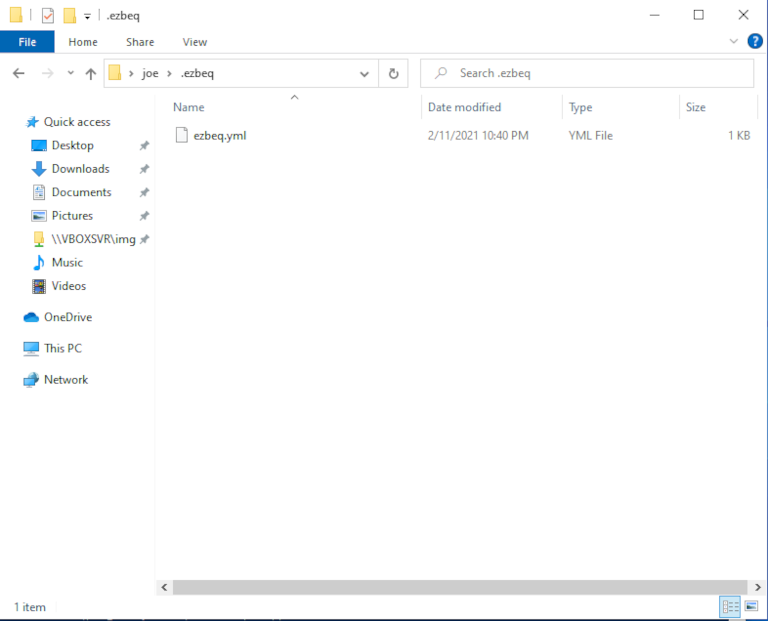 Windows explorer .ezbeq folder